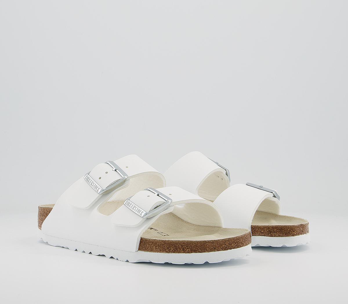 birkenstock arizona flat sandals in white