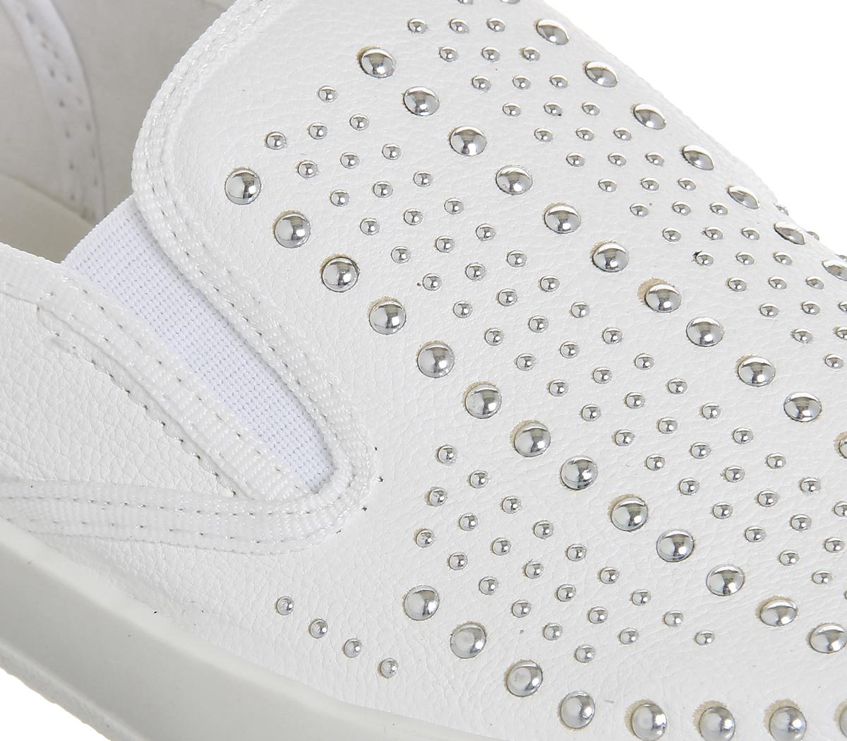 white studded flats