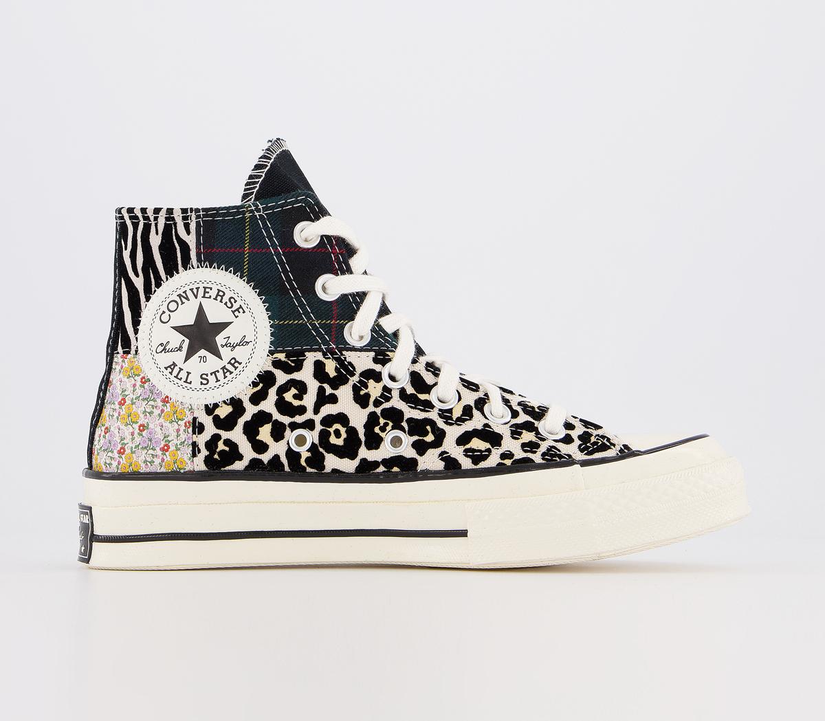 converse all star hi trainers leopard edged egret leather