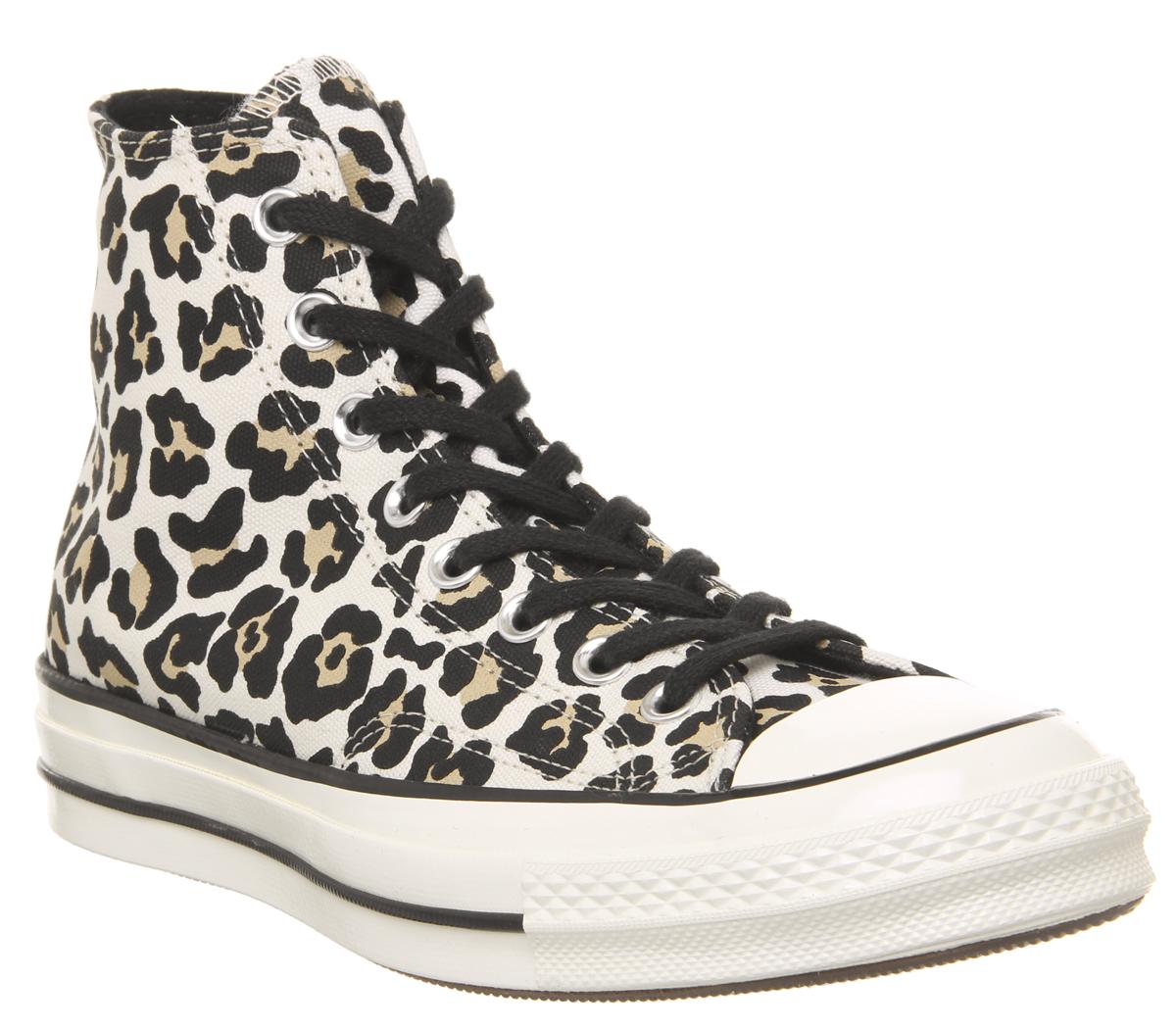 converse all star hi trainers leopard edged black egret driftwood