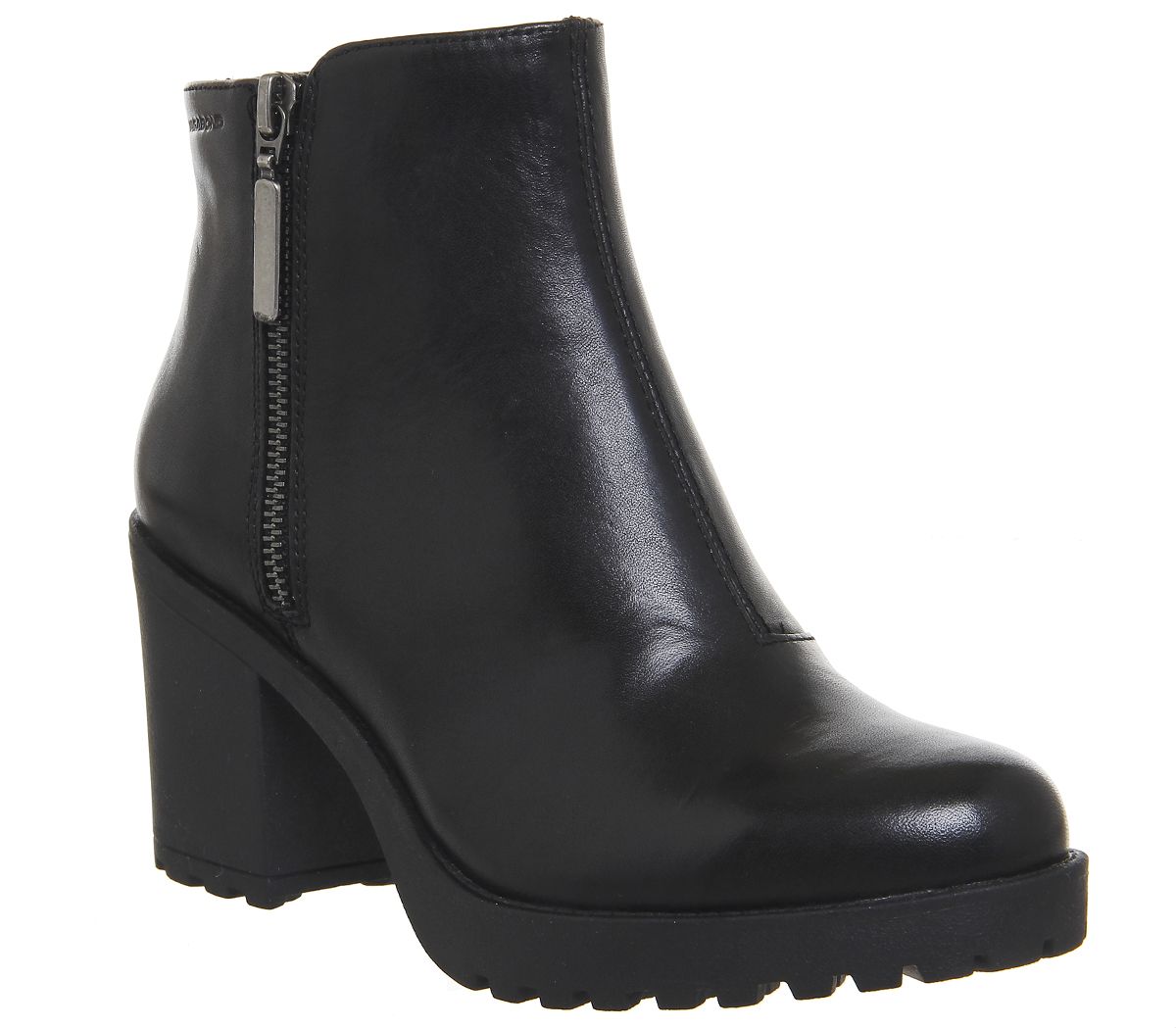 Vagabond Shoemakers Grace Side Zip Boots Black Leather - Ankle Boots