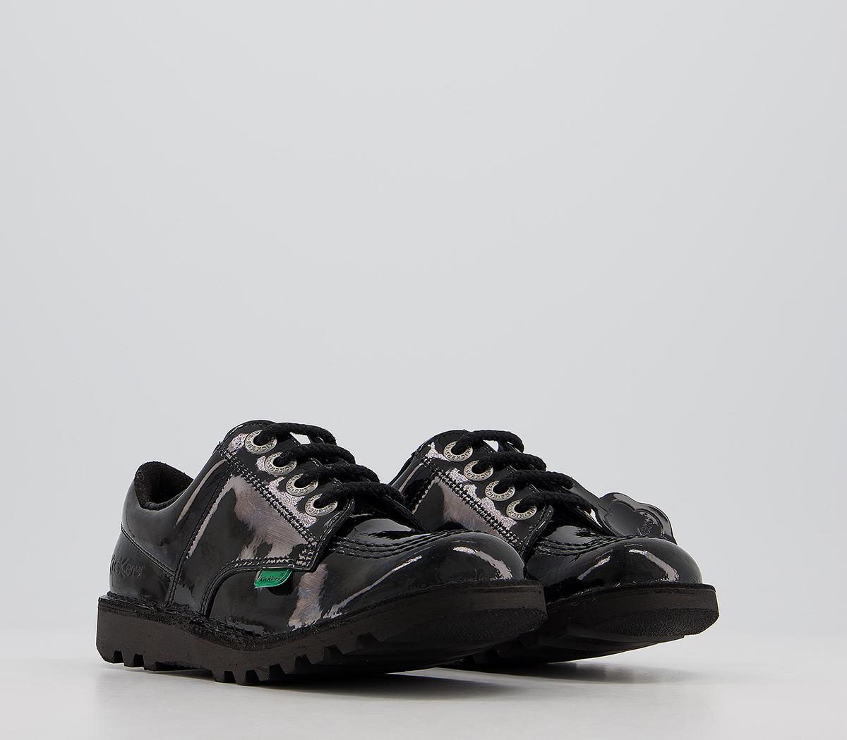 Kickers Kick Low Lace Junior Black Patent - Unisex