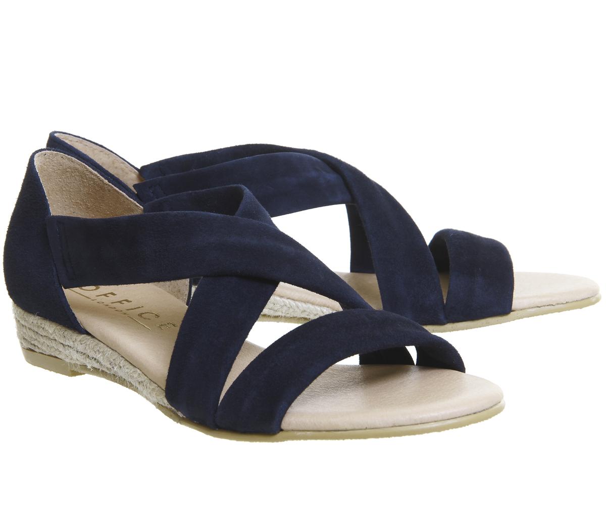 Office Hallie Cross Strap Espadrilles Navy Suede - Women’s Espadrilles