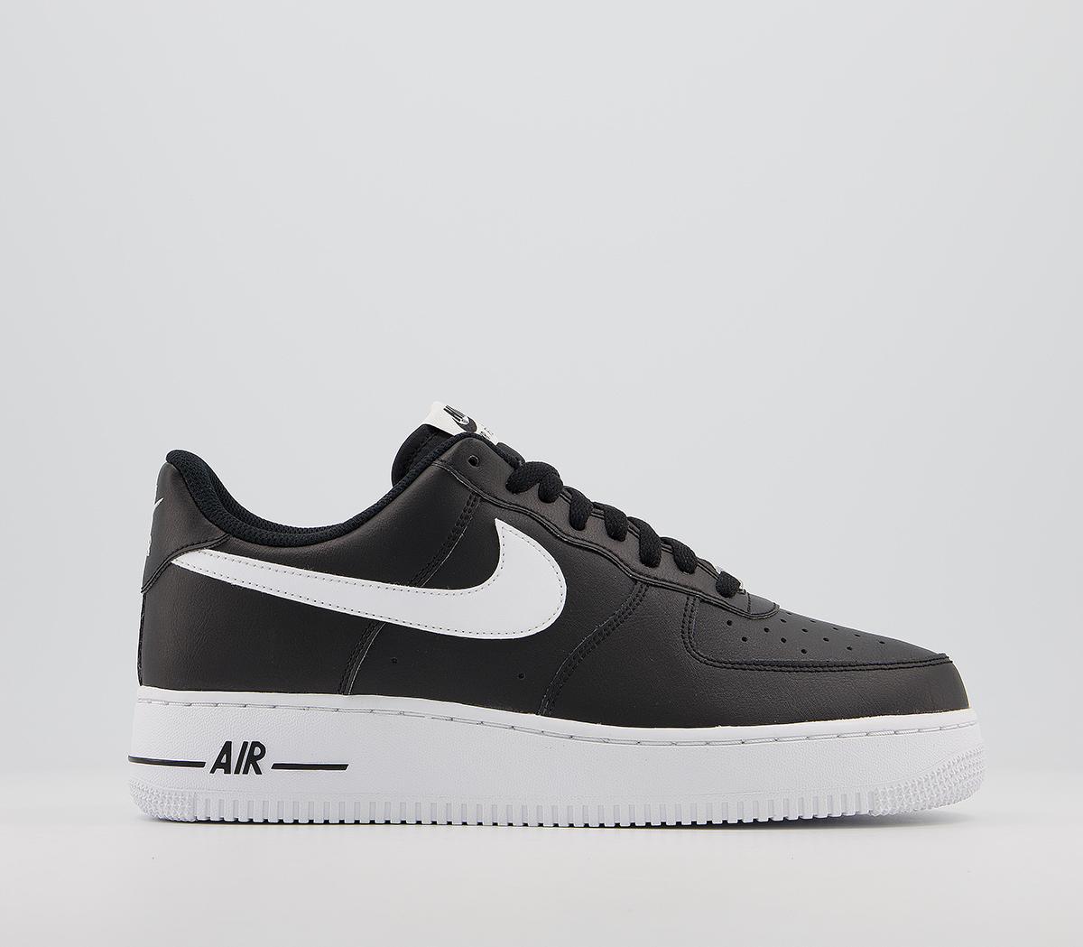 nike air force one trainers black white leather
