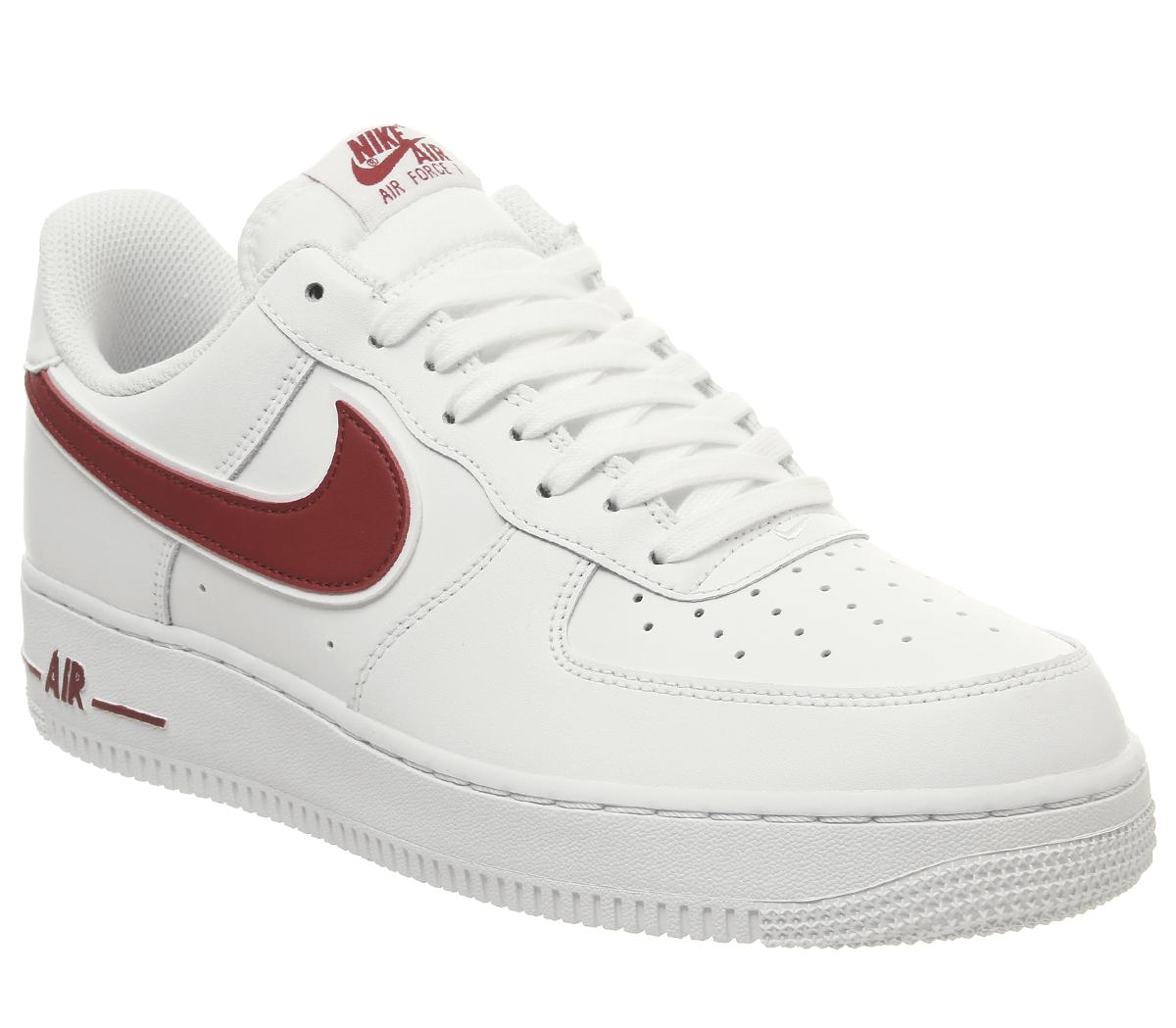 nike air force 1 white and gym red