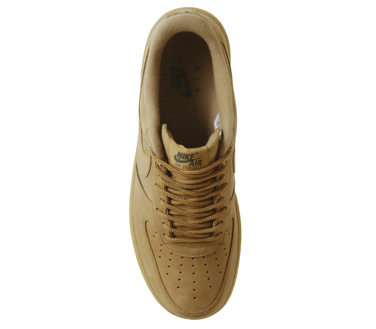 nike nike air force one trainers flax suede gum