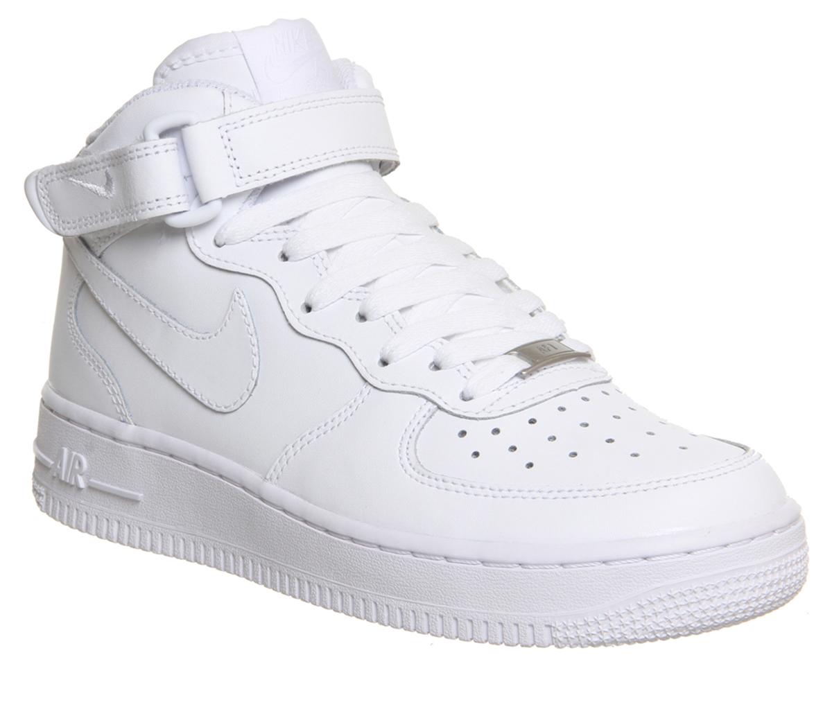 all white mid air force ones