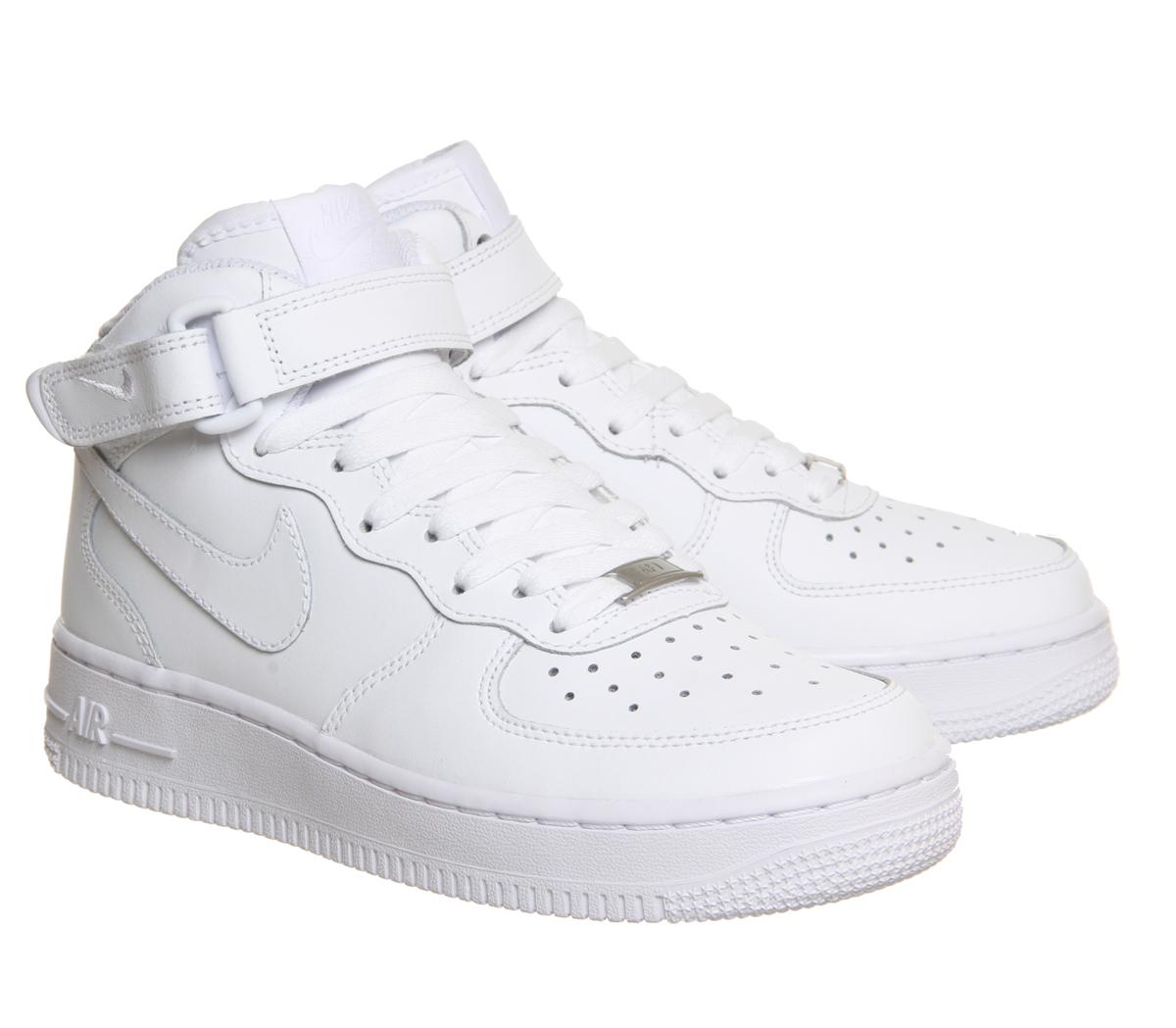 all white mid air force ones