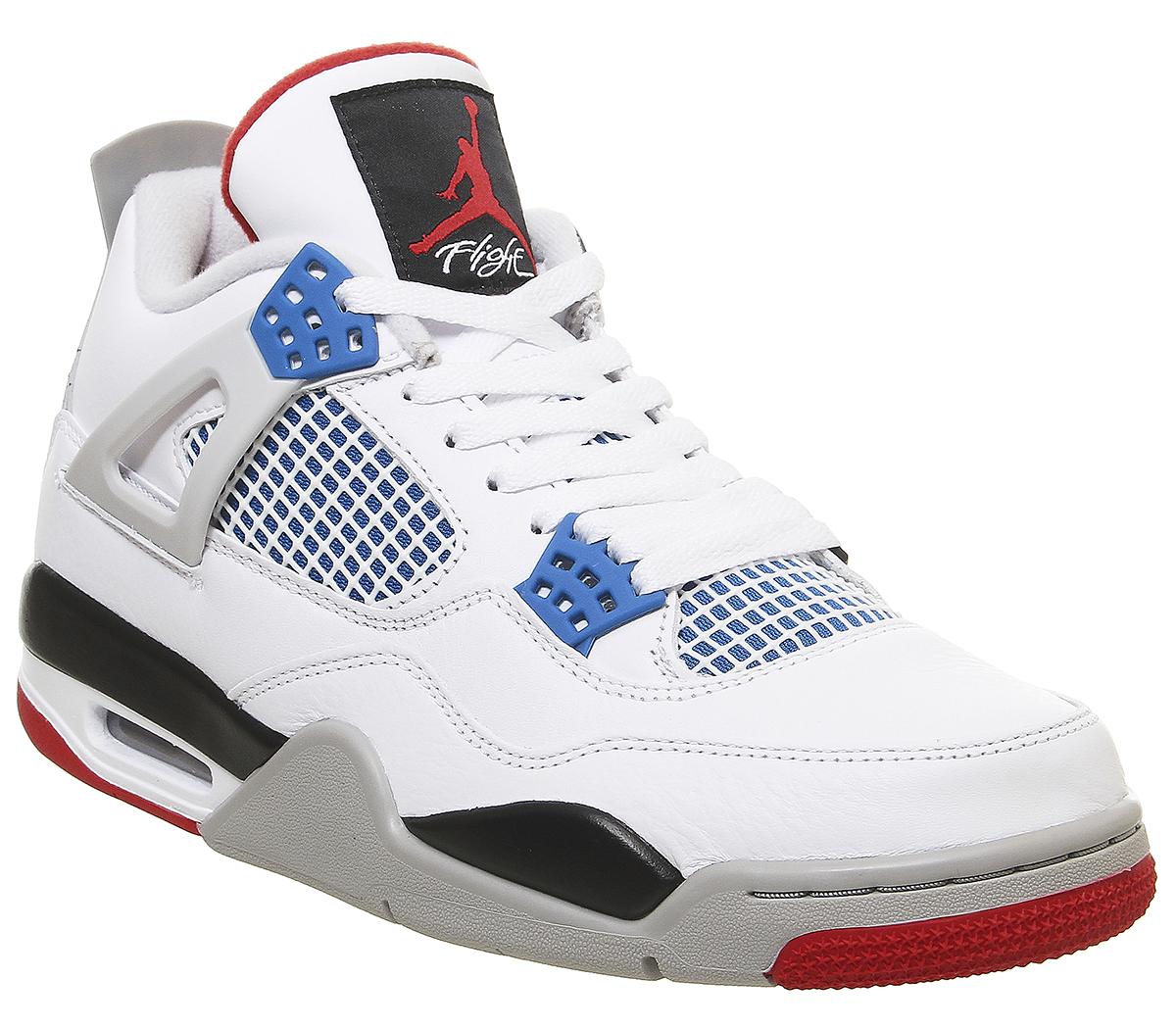 Jordan Jordan 4 Retro Trainers What The White Military Blue Red His Trainers
