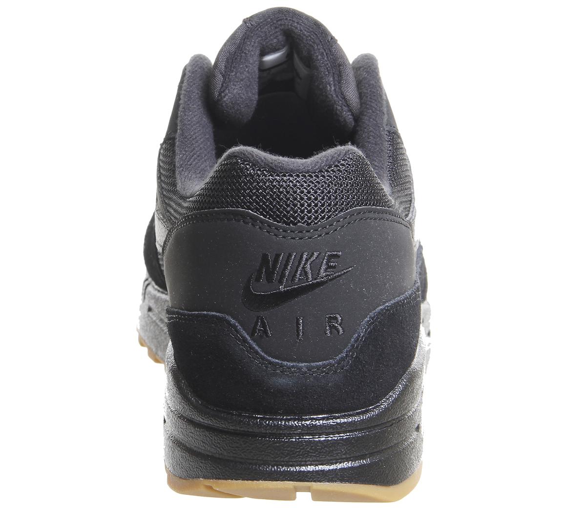 air max 1 trainers black black gum medium brown air max 1 trainers black black gum medium brown