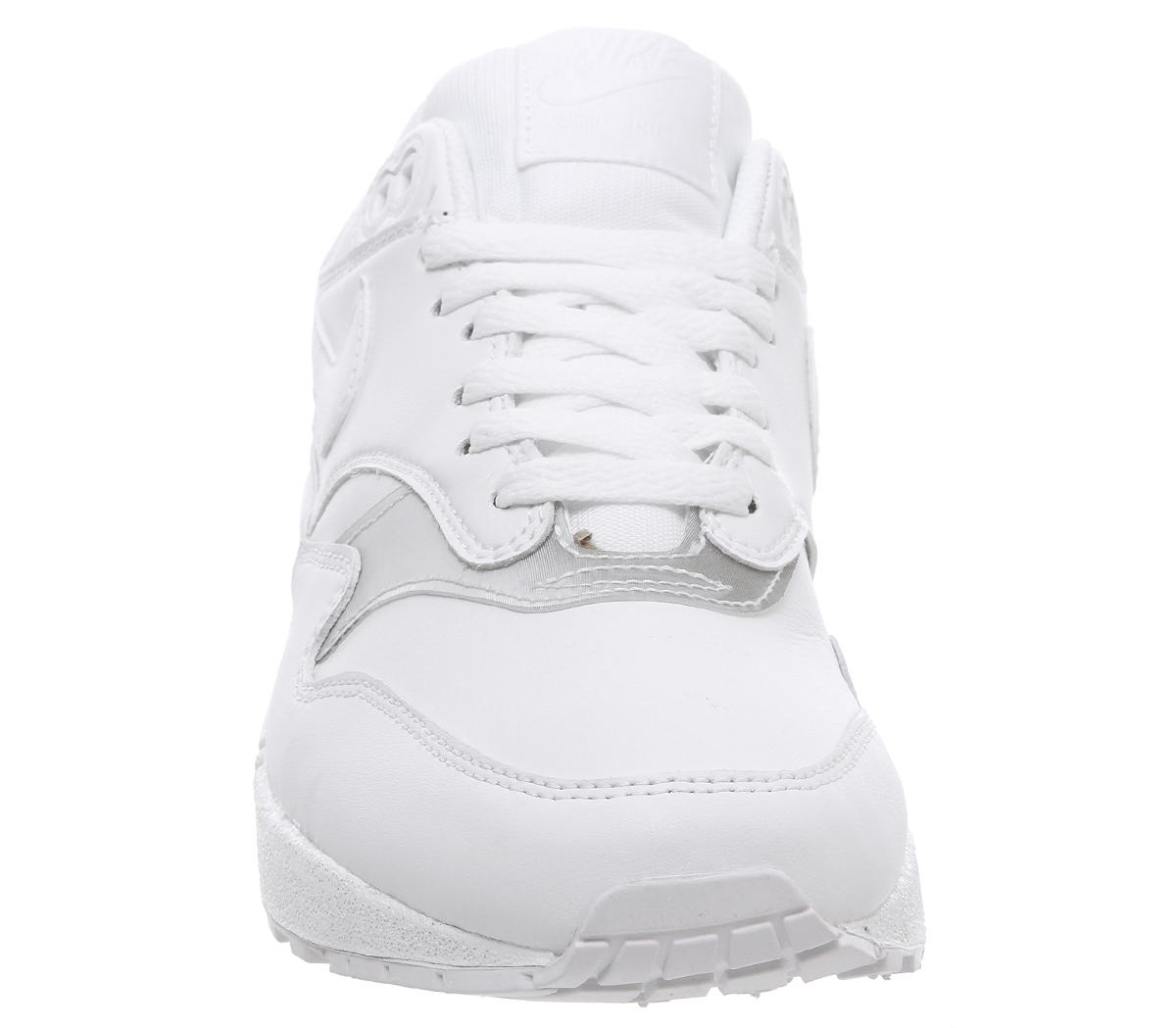 Nike Air Max 1 Trainers White White White F - Hers trainers