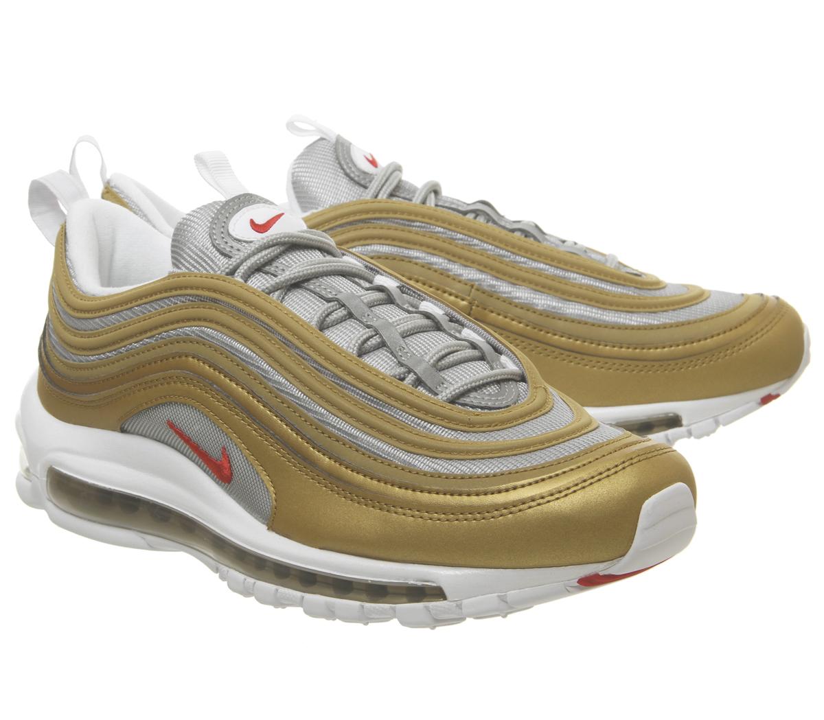 white and gold air max 97