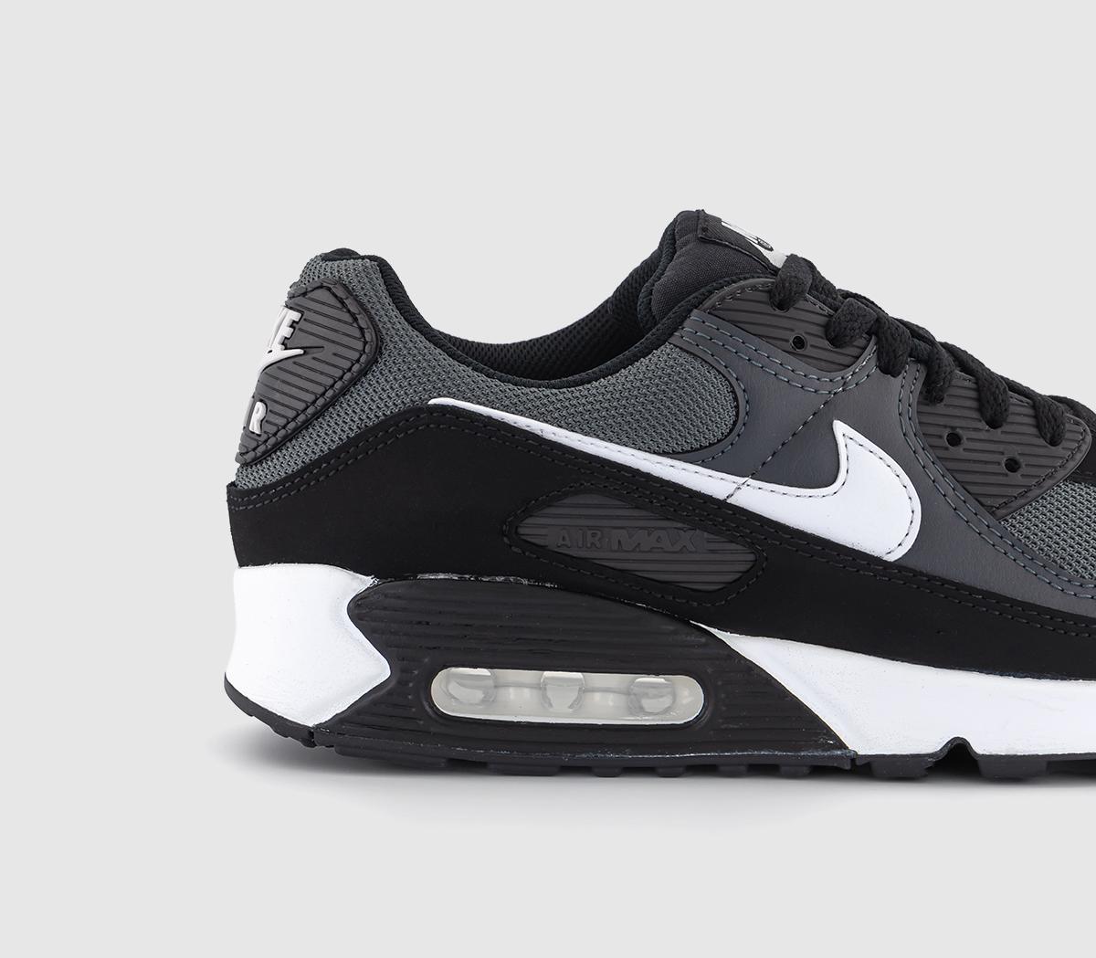 Nike Air Max 90 Trainers Black White Leather - His trainers