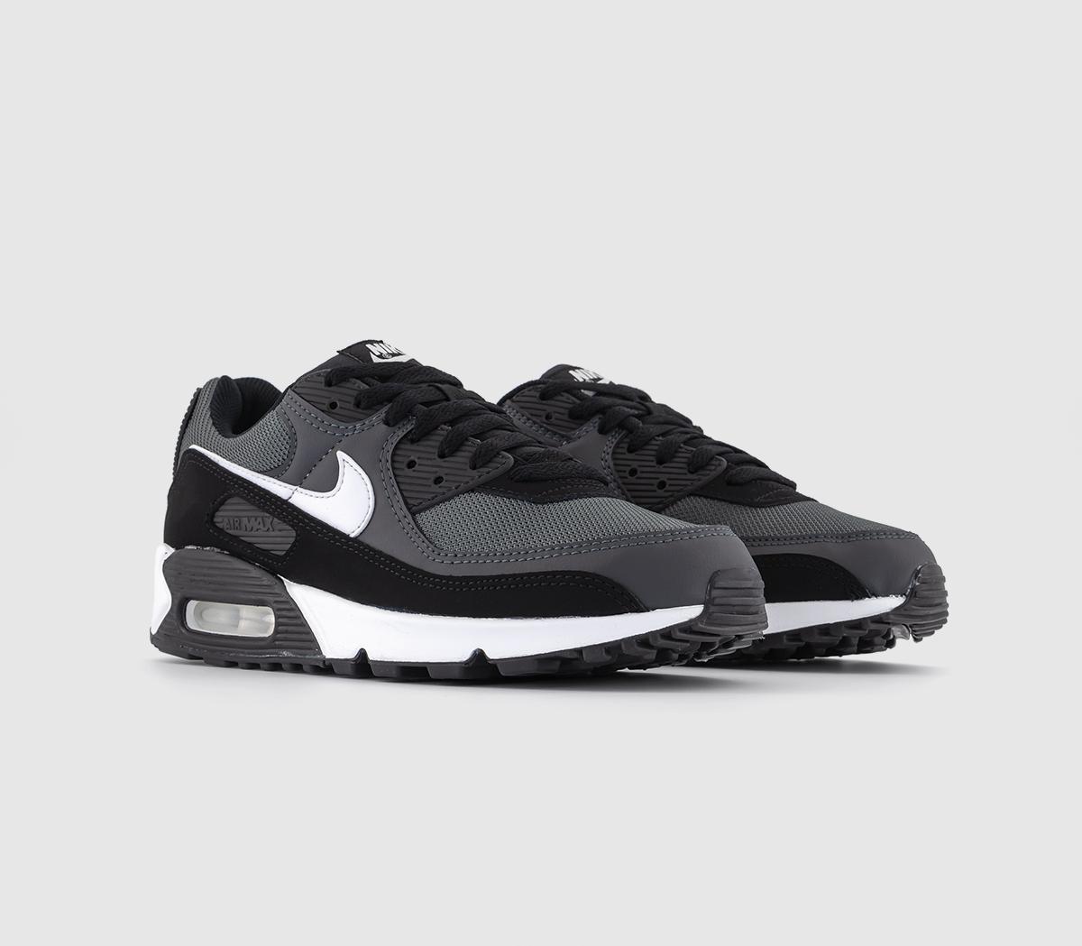 Nike Air Max 90 Trainers Black White Leather - His trainers