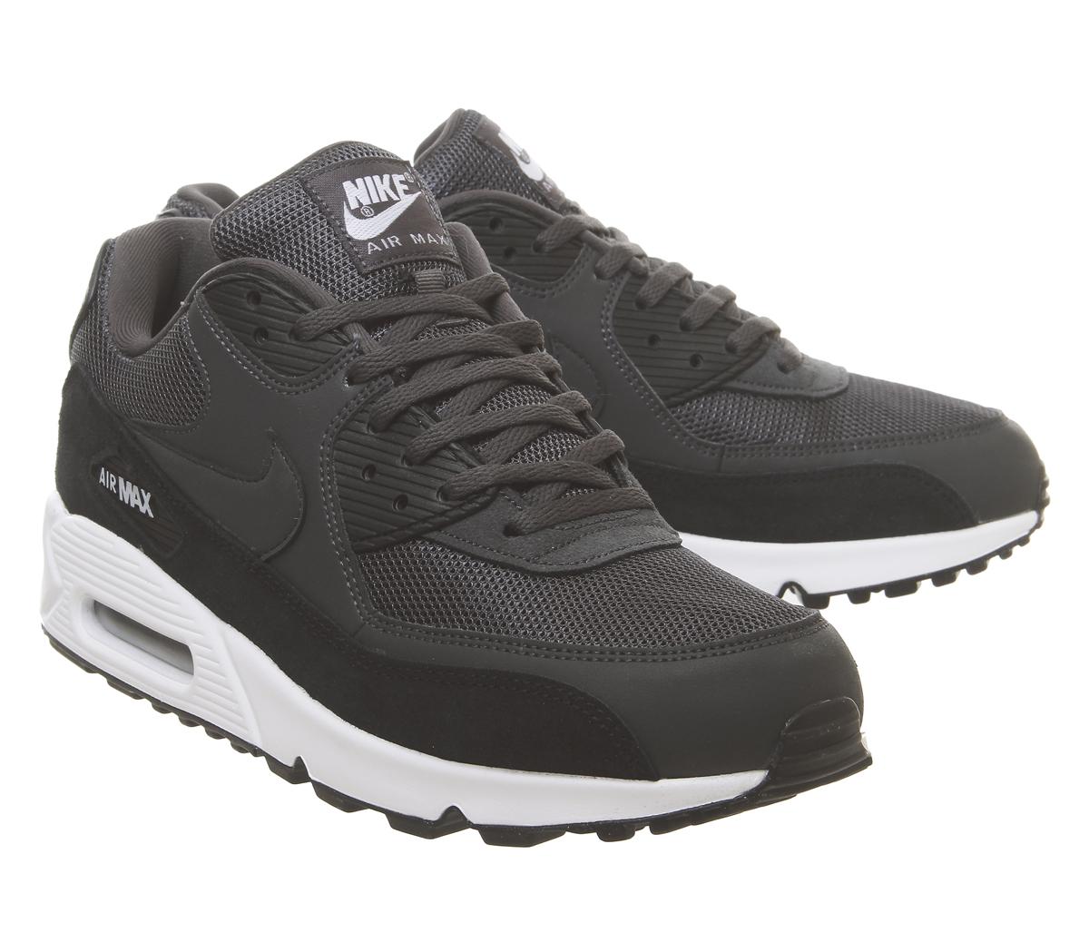 Nike Air Max 90 Trainers Anthracite White Black - His Trainers