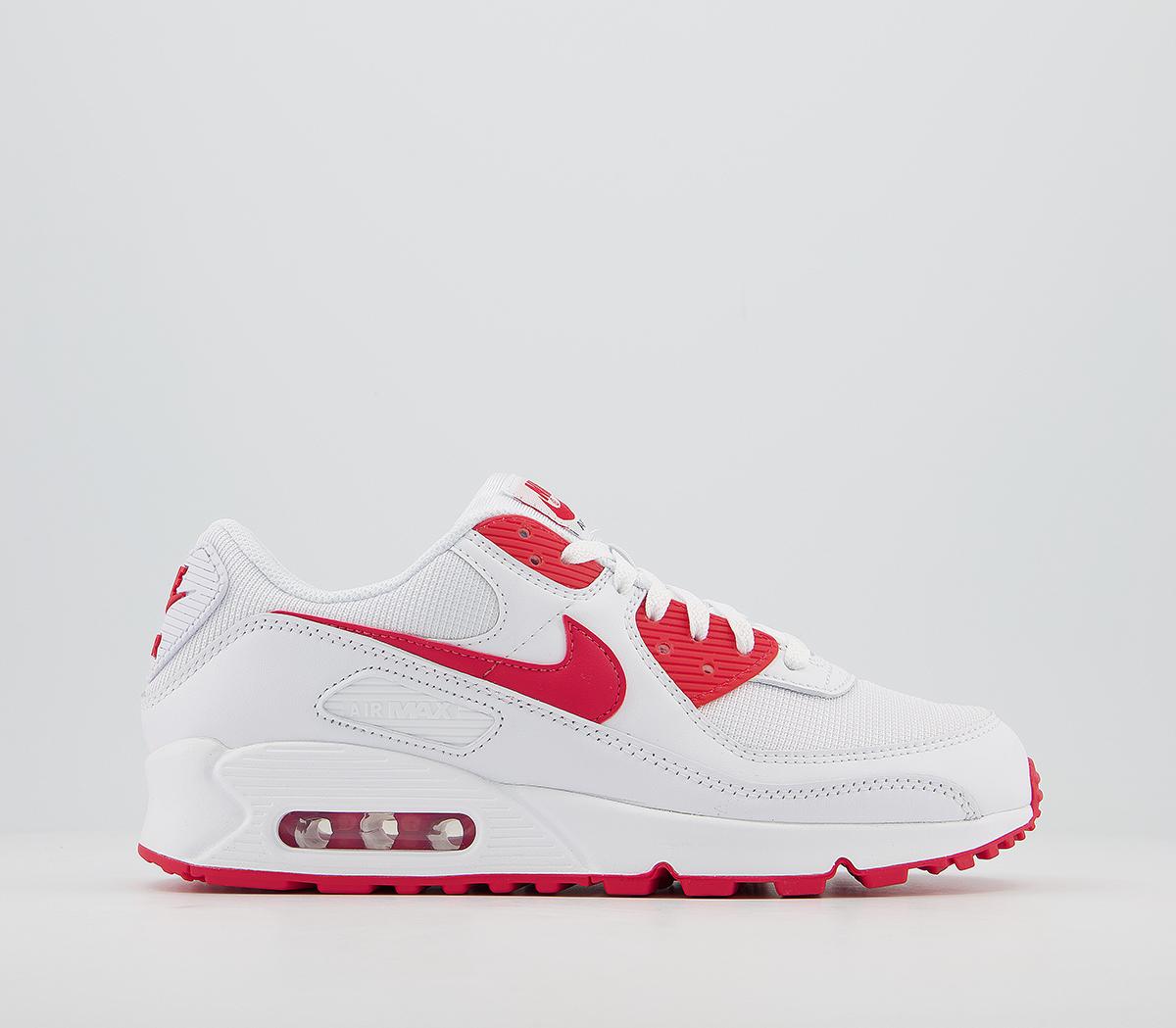 nike air max 90 white and red