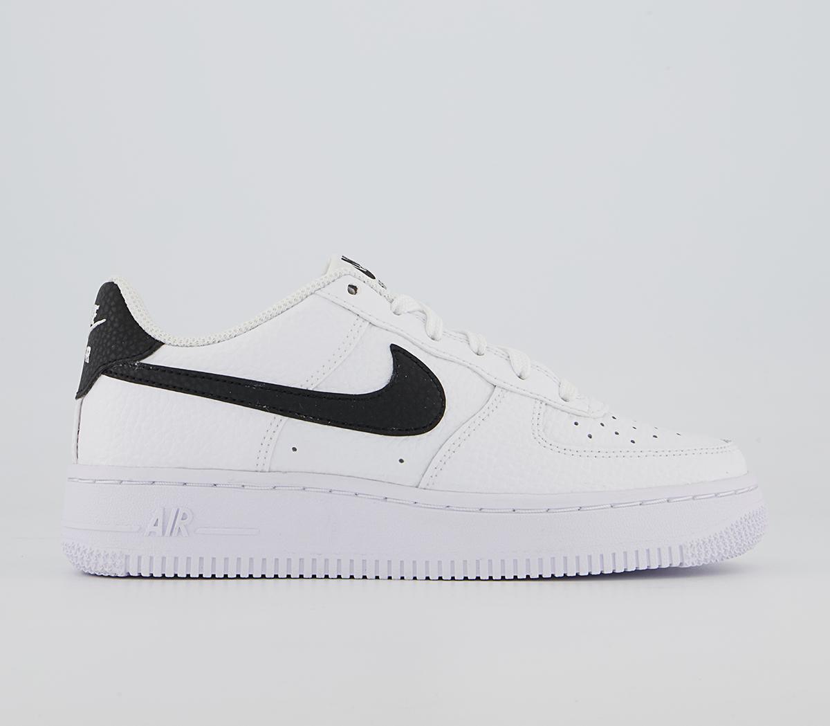 Nike Air Force 1 Trainers White Black - Hers trainers