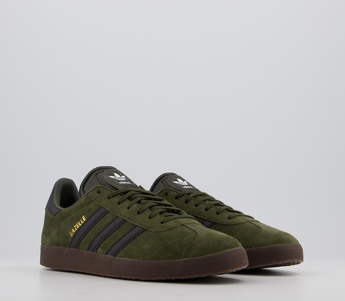 adidas gazelle night cargo black gum