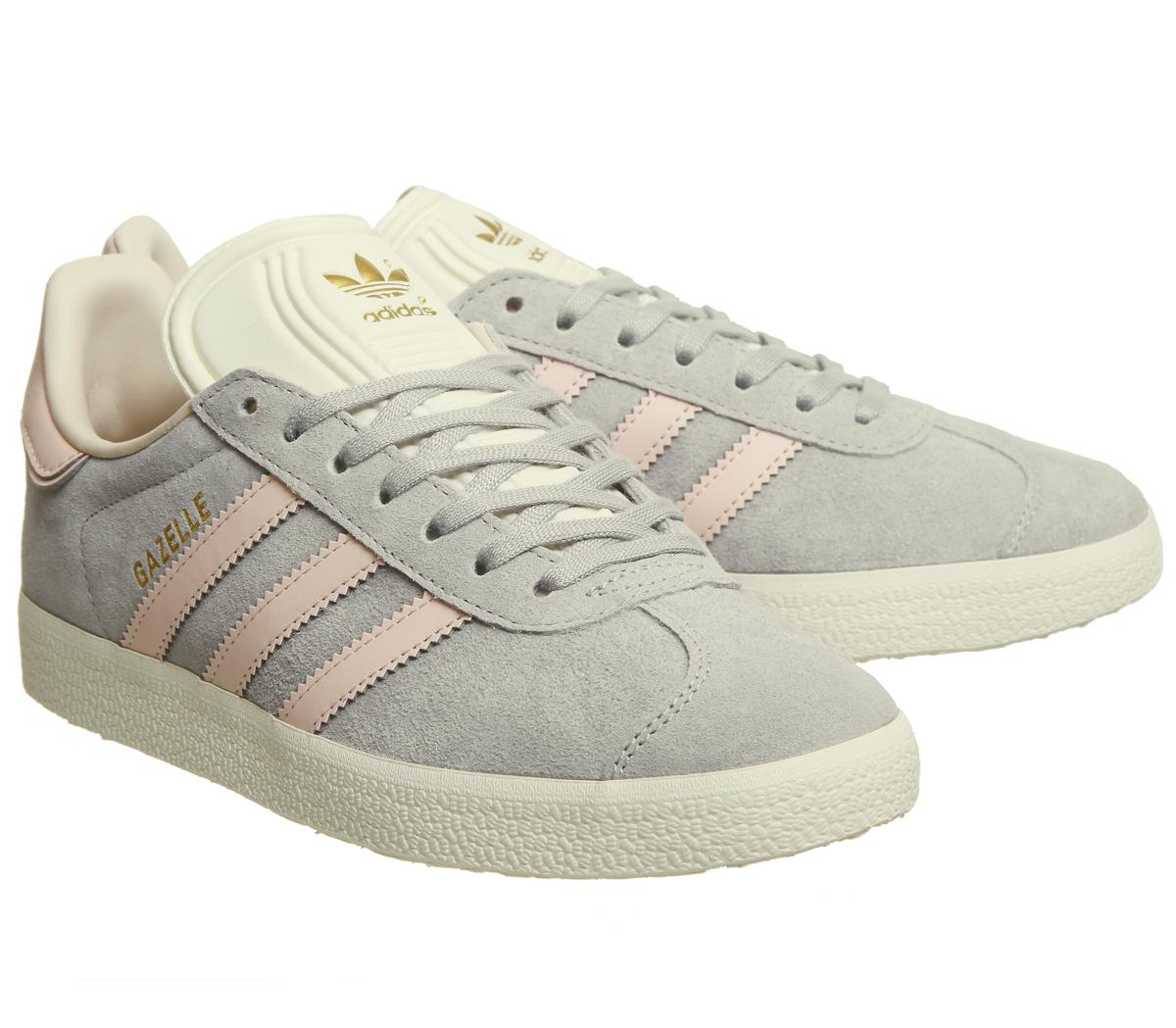 adidas Gazelle Trainers Grey Two Icey Pink Cream White ...