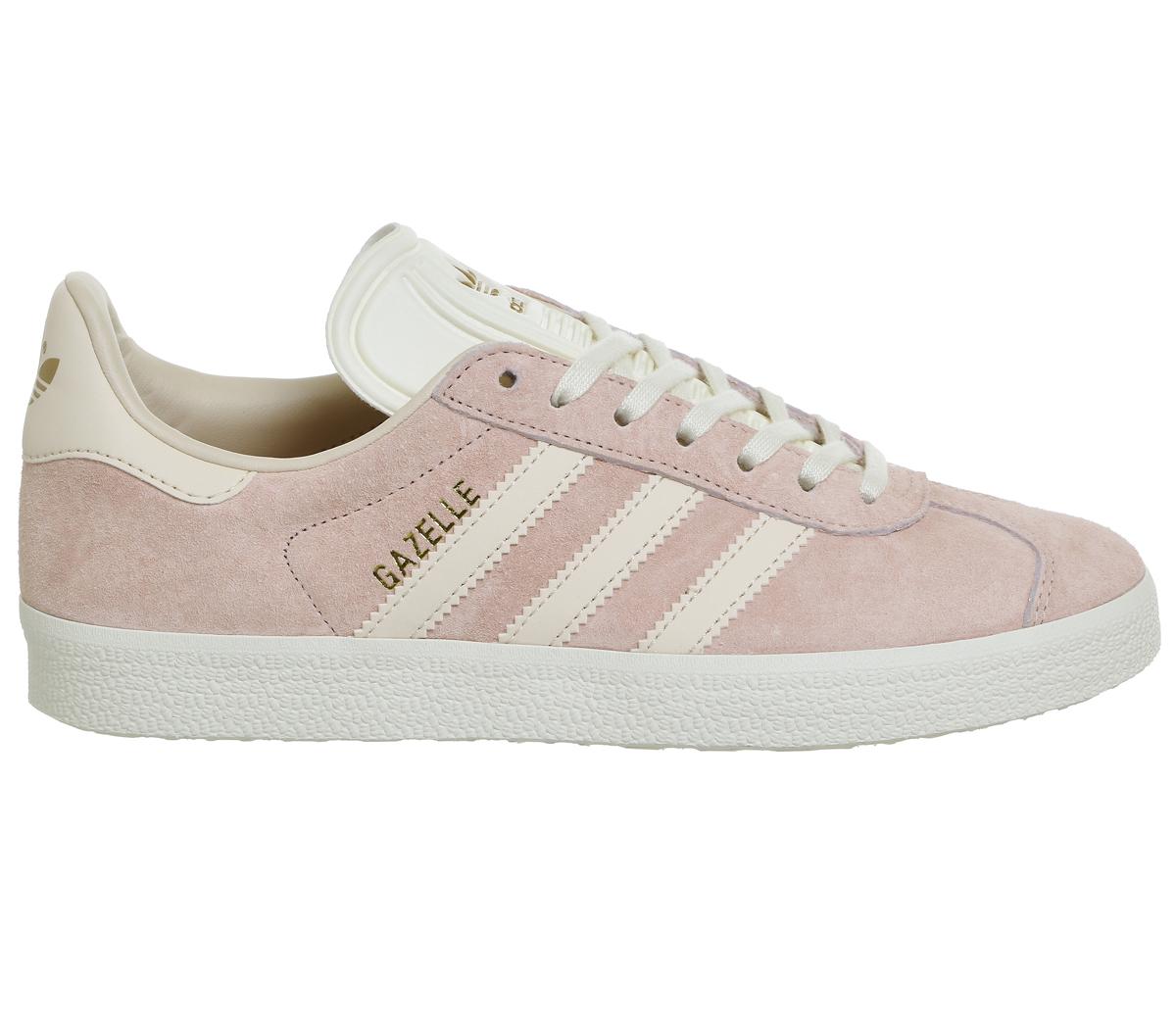 adidas gazelle trainers vapour pink linen cream white