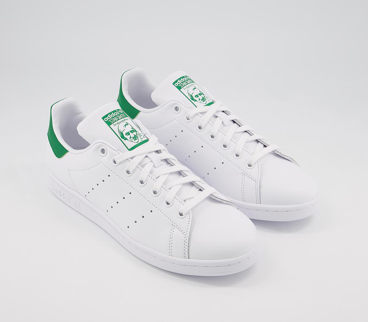 adidas Stan Smith Trainers Core White Green - Unisex Sports
