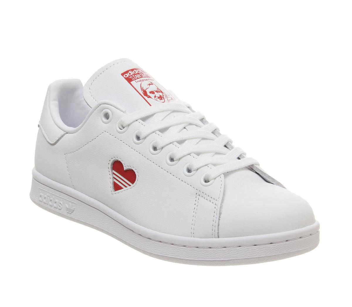 adidas Stan Smith Trainers White Red 