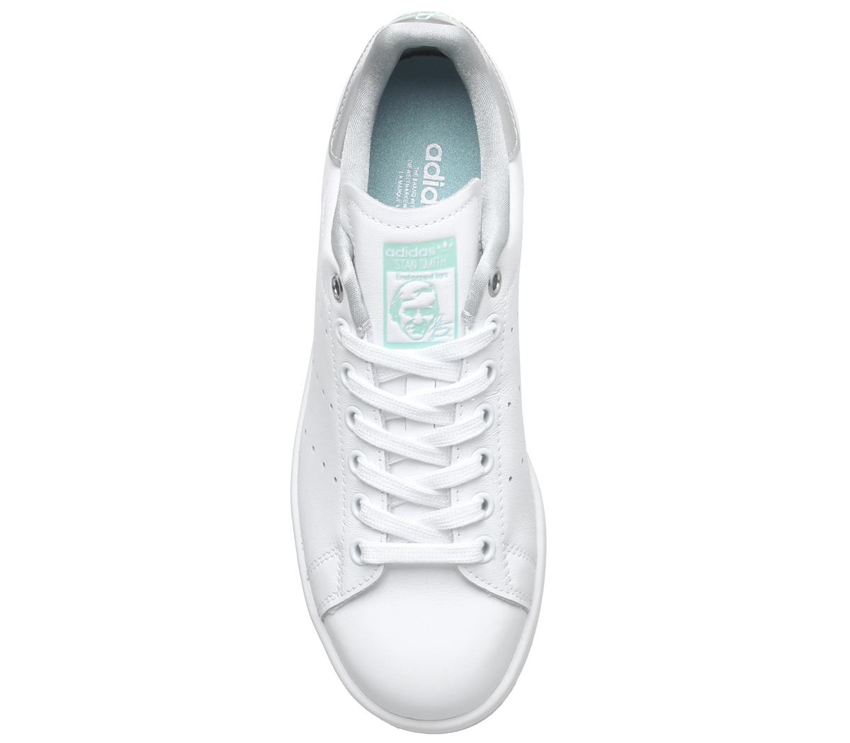 adidas Stan Smith Trainers White Silver Metallic - Hers trainers