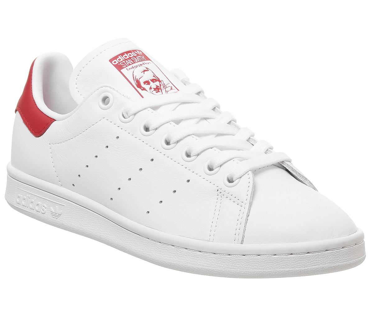 adidas Stan Smith Trainers White Lush Red - Hers trainers