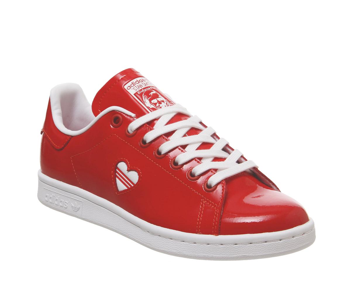adidas originals stan smith trainers with red heart