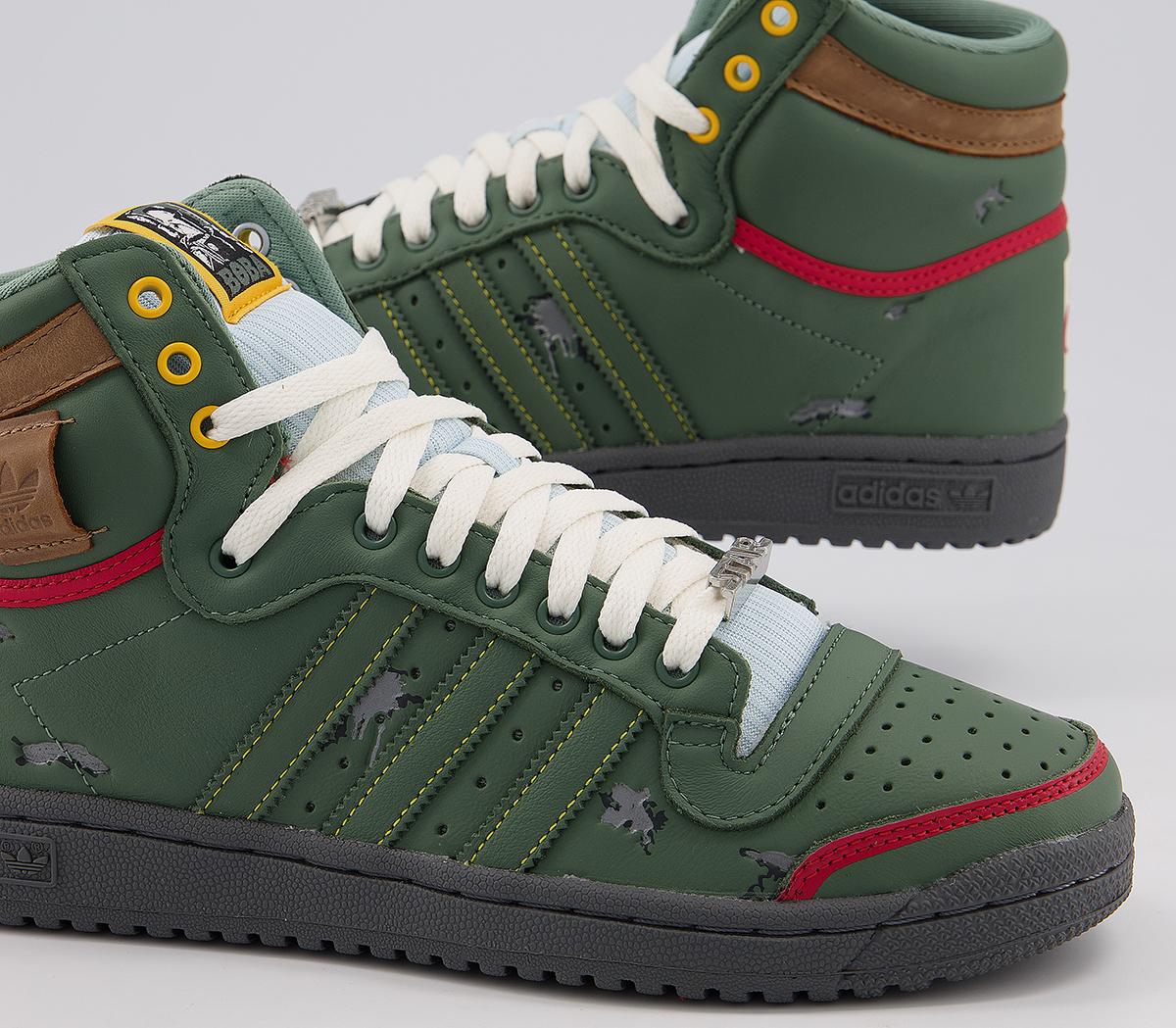 adidas Top Ten Hi Trainers Star Wars Trace Green Scarlet - His trainers