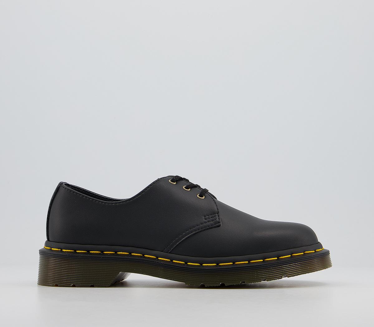 dr martens 1461 hardware 3 eye flat shoes in black