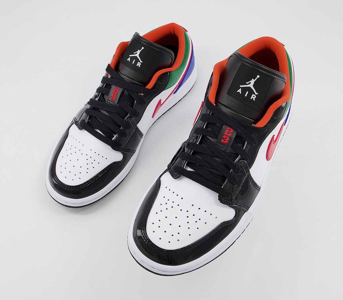 air jordan 1 low trainers white white hyper royal university red pine green