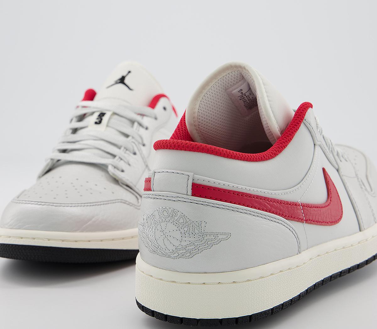 Jordan Air Jordan 1 Low Trainers Metallic Silver Uni Red Sail Black ...