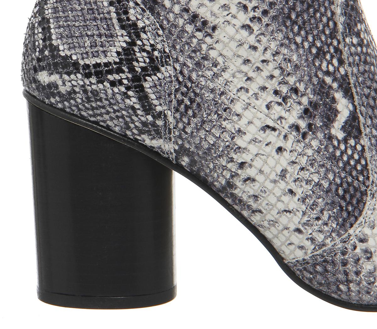 marcella flex snake embossed leather ankle boot