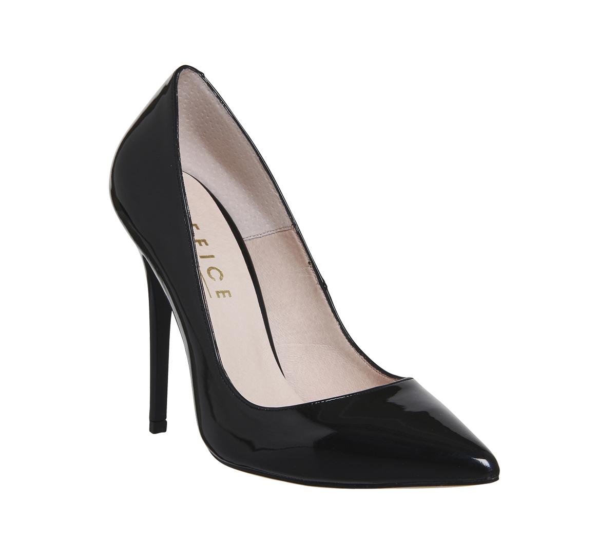 Office On To Point Courts Black Patent - High Heels