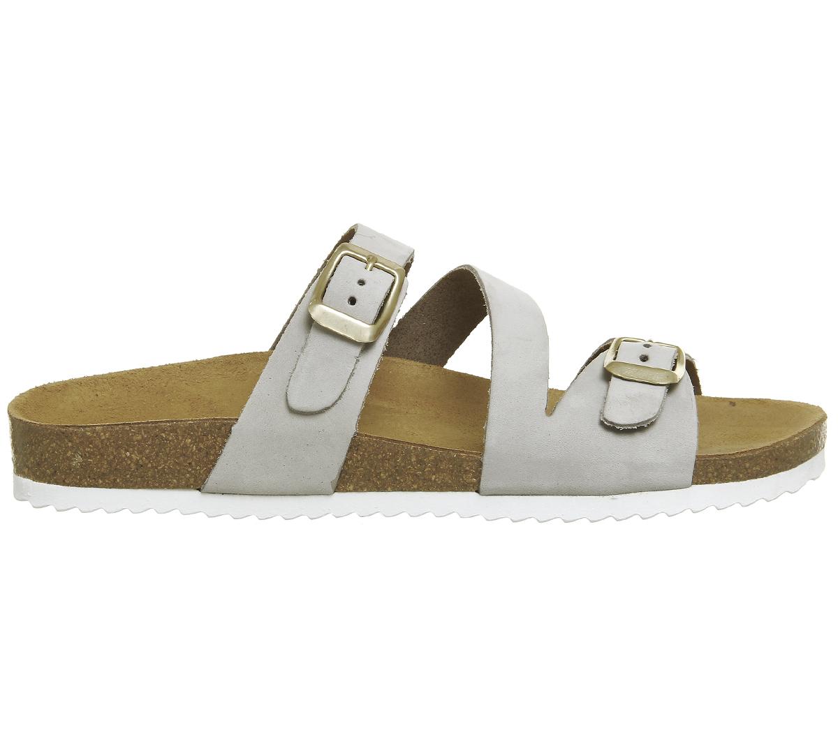 Office Bounty Cross Strap Footbed Grey Nubuck - Women’s Sandals