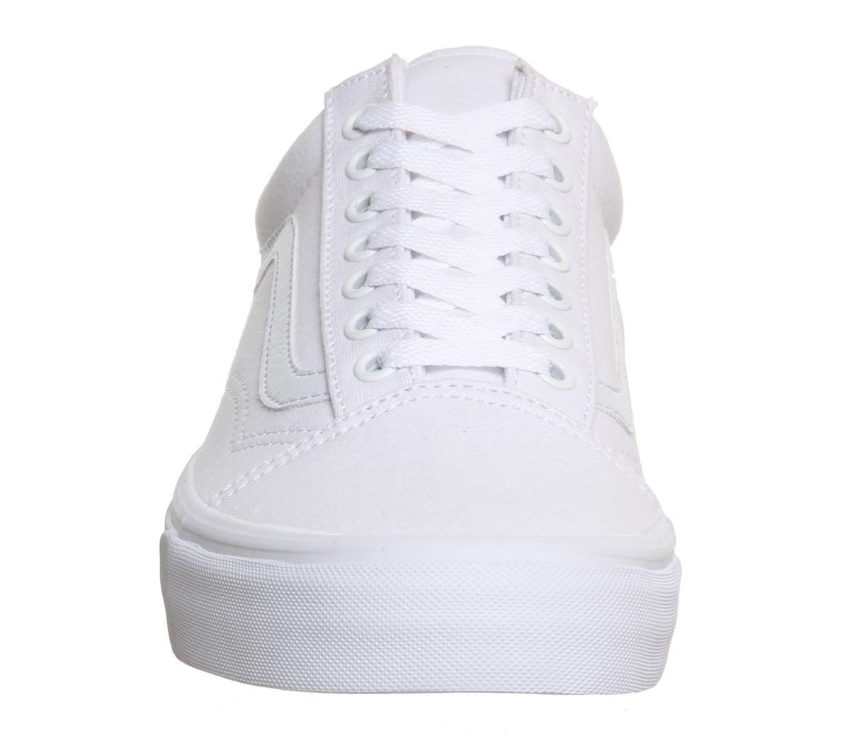 vans authentic leather white mono
