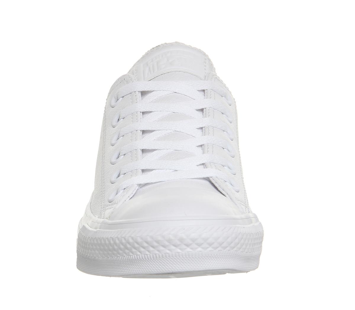 all star low leather white mono leather