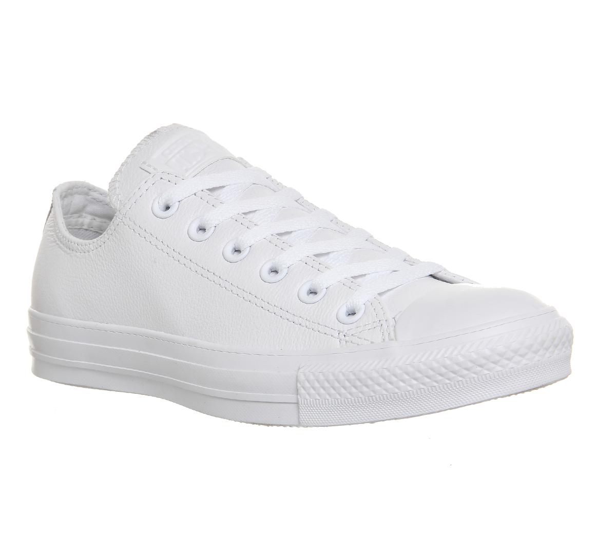 converse low white leather