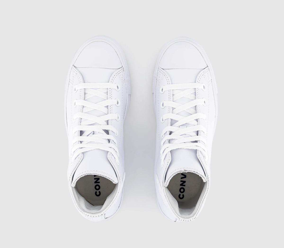 converse all star hi trainers white leather split iridescent exclusive