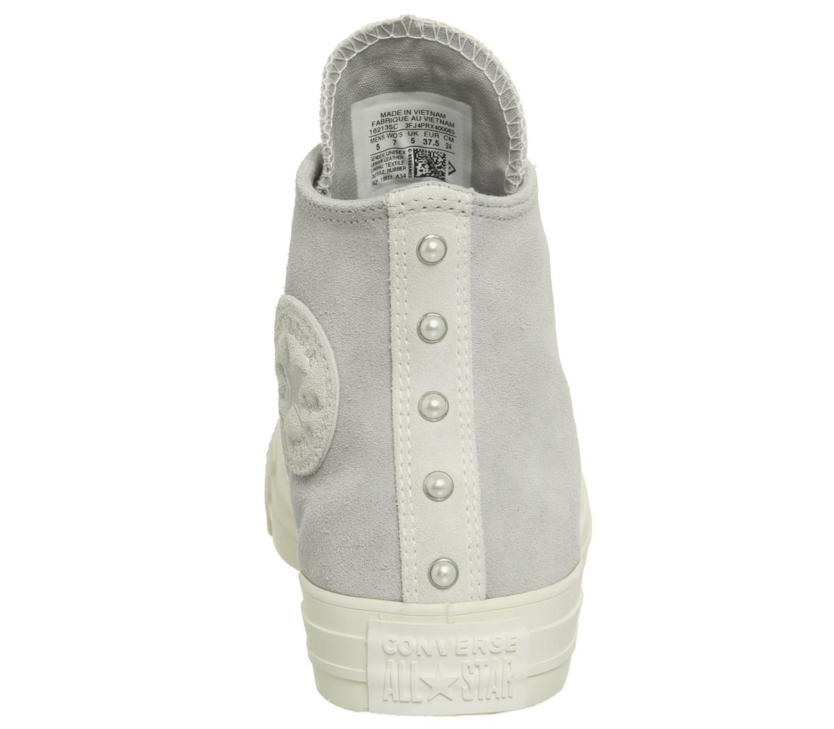 all star hi leather ash grey rose gold