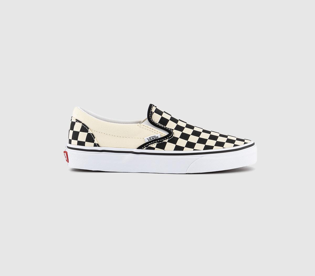 vans classic slip on trainers in black and white