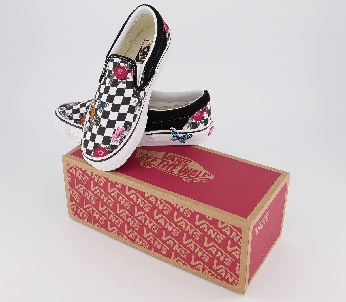 floral checkerboard vans