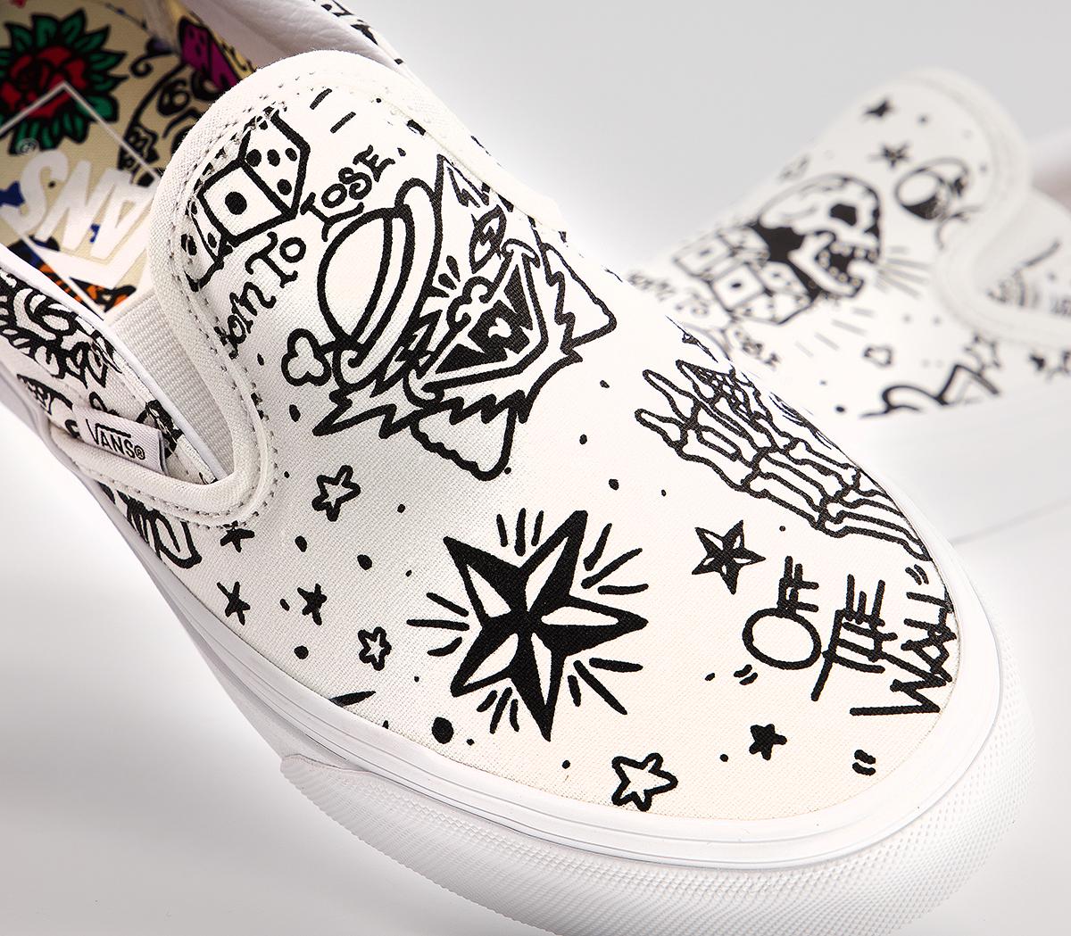vans tattoo slip ons