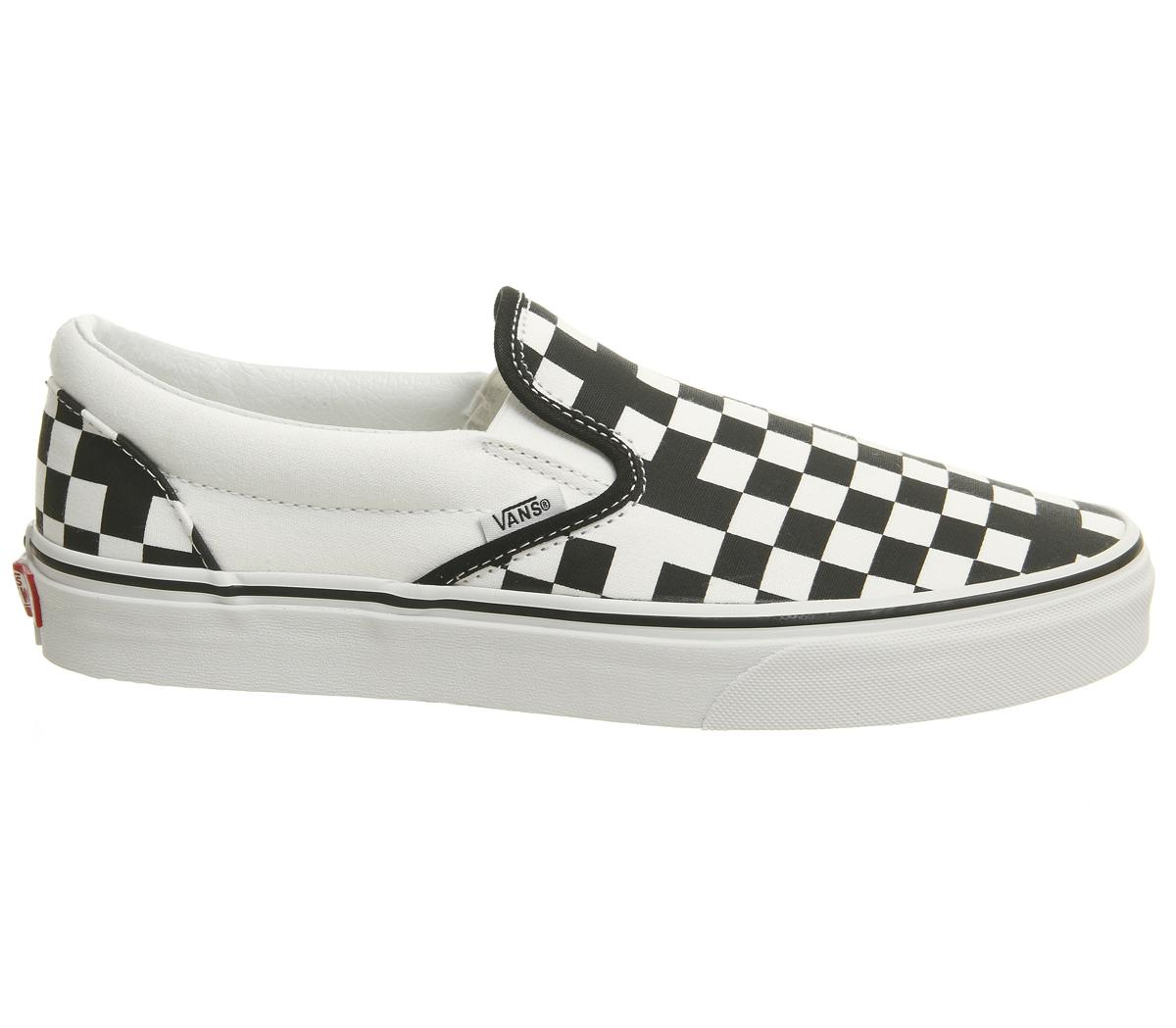 vans classic slip on trainers geometric black true white