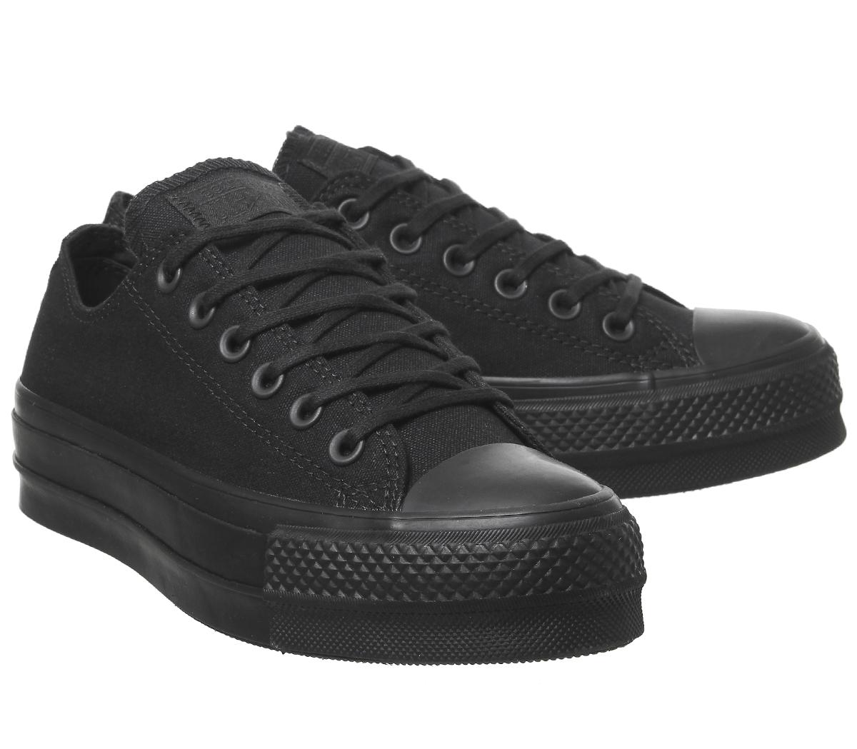 Converse All Star Low Platform Trainers Black Mono Sneaker Damen   2511100133 Pr1 