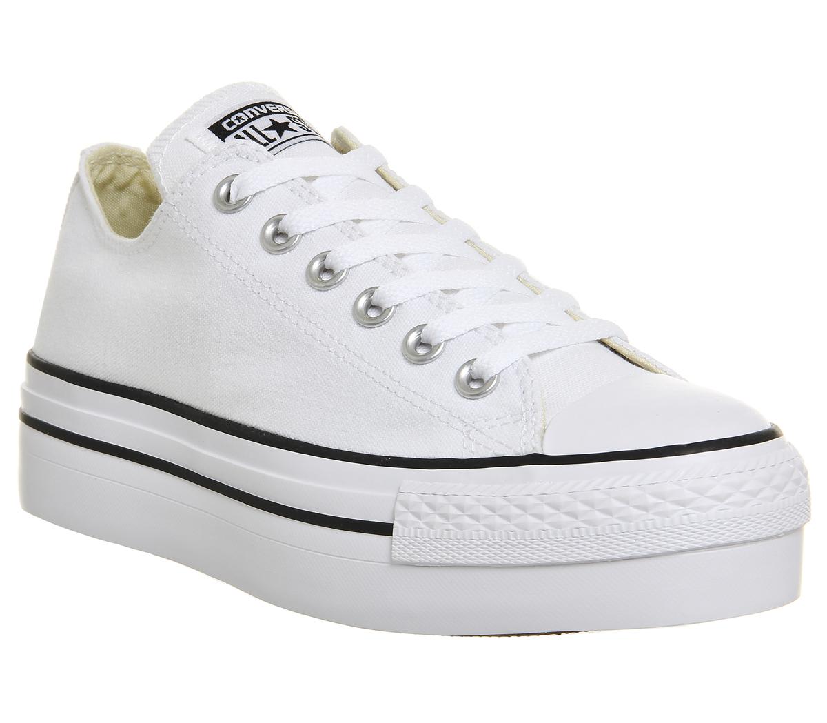 Converse All Star Low Platform White Hers Trainers