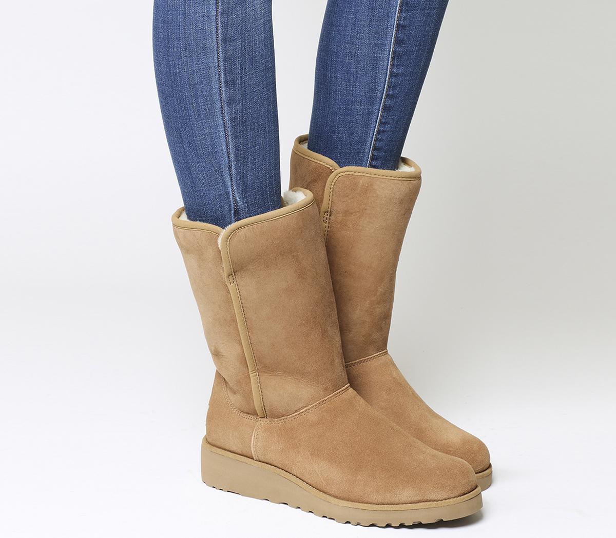 UGG Classic Amie Slim Short Chestnut Suede Ankle Boots