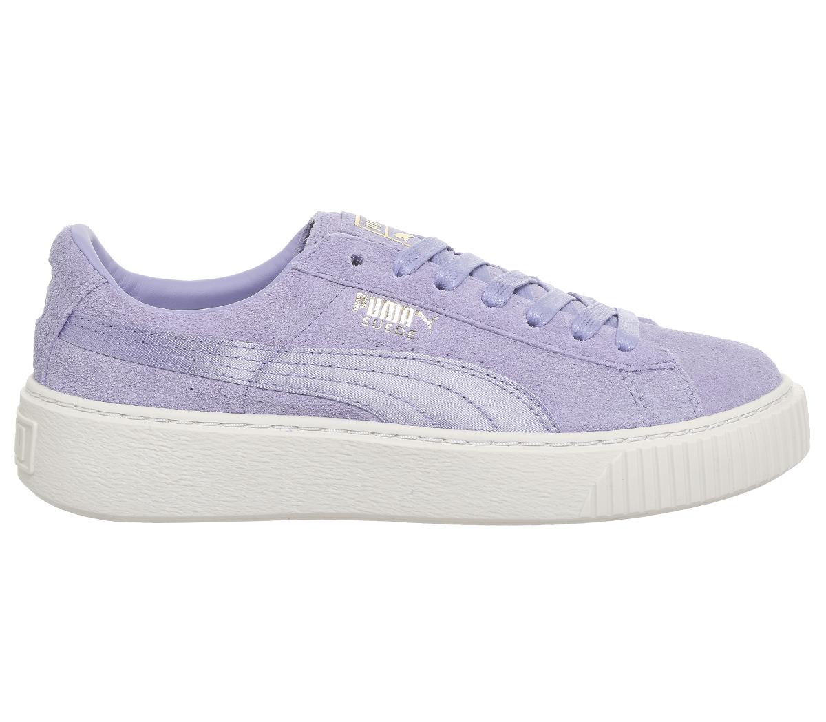 puma suede platform lavender