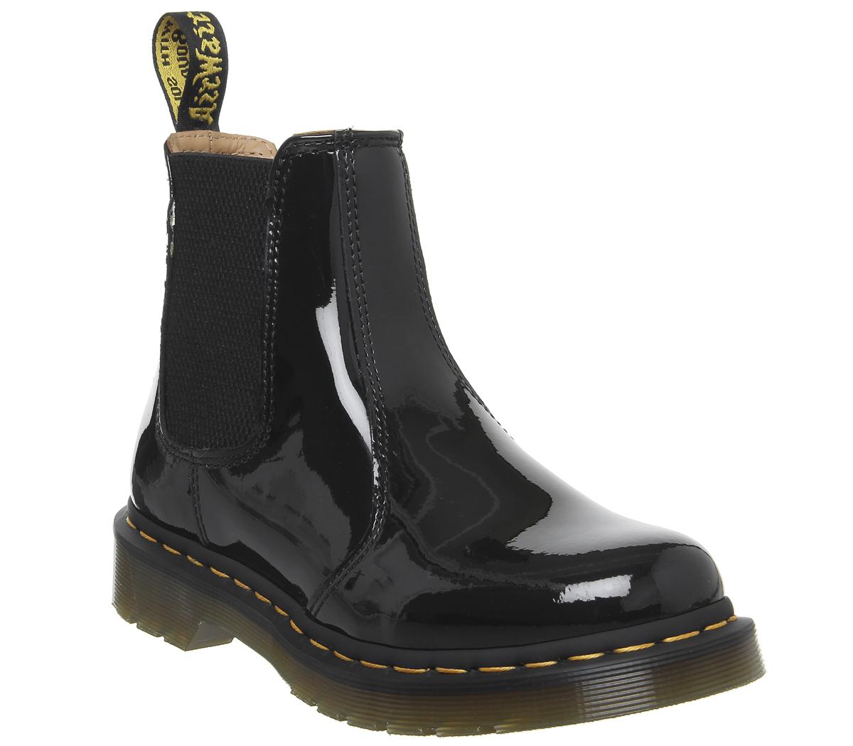 dr martens black patent boots size 5